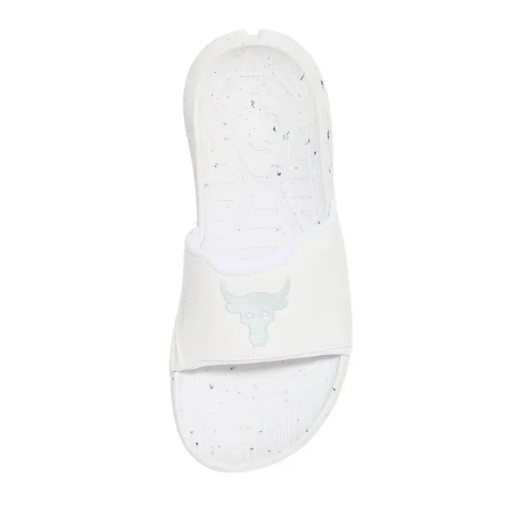 Under Amour Project Rock Slide Sandals‎ White Men's Size 8 3023762 101